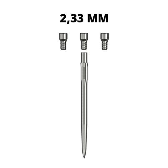Caliburn-systeemkranen Abgebildet sind Caliburn Evo System Steeldartspitzen vom Typ Spigot, 23,3mm. Diese Spitzen sind speziell für Steeldarts entwickelt.