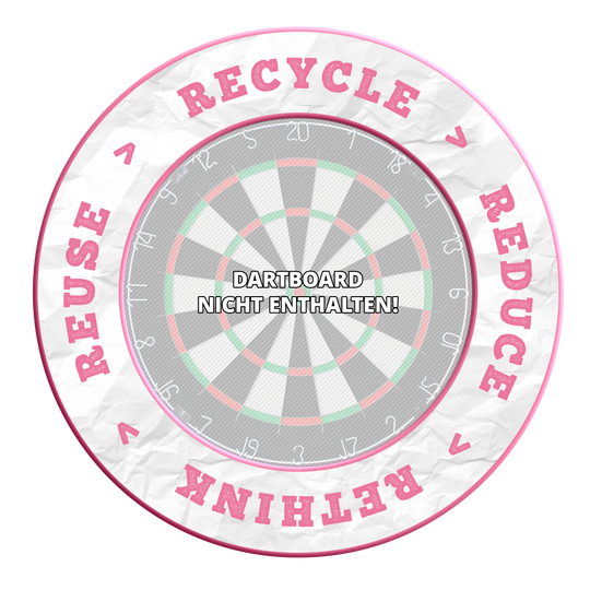 McDart Recyclen Verminderen Heroverwegen Hergebruiken Dartbord Omranding Das Bild zeigt ein Produkt mit dem Dateinamen MSF-C10_McDart_Recyle_Reuse_Reduce_Rethink_Surround_Rosa_3. Auf dem Bild ist kein Produktname angegeben.