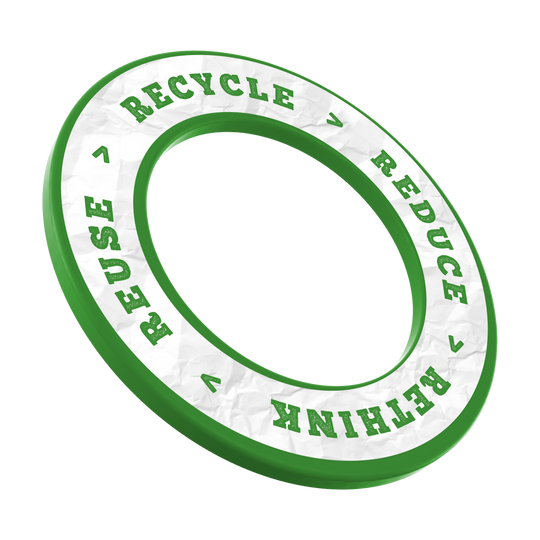 McDart Recyclen Verminderen Heroverwegen Hergebruiken Dartbord Omranding Das Bild zeigt ein Produkt mit dem Dateinamen DBS-RRRR4_Surround_Recyle_Reuse_Reduce_Rethink_Grn_3. Es gibt keine weiteren Informationen zum Produkt.