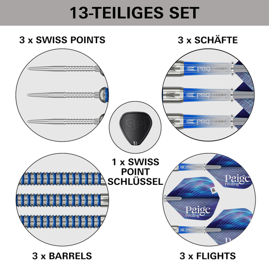 Target Paige Pauling GEN1 Swiss Points stalen dartpijlen - 22 g Target Paige Pauling GEN1 Swiss Points stalen dartpijlen - 22 g