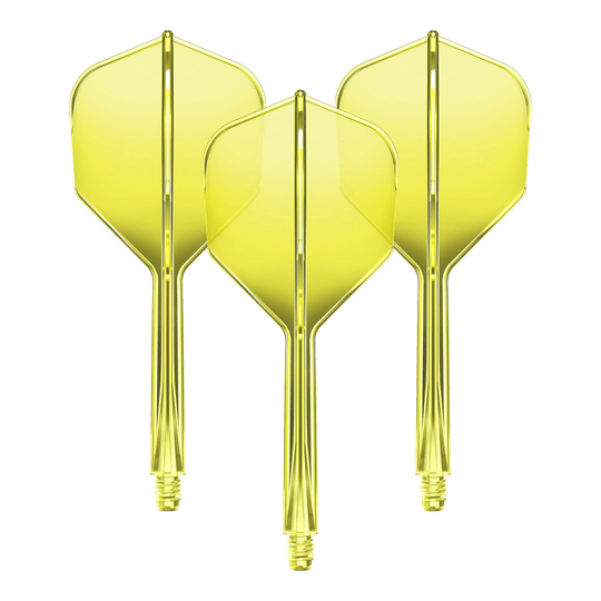 GOAT A1R No6 Flight Shaft System - Neongeel Ein Set des GOAT A1R No6 Flight-Shaft-Systems in Neon-Gelb mit 33mm Länge ist abgebildet. Dieses Produkt dient zur Ausstattung von Dartpfeilen.