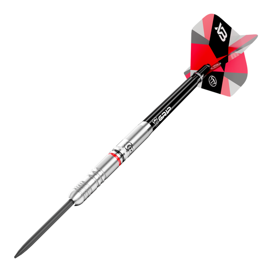 Hier sieht man die Bulls Xanti Van Den Bergh Steeldarts - 22g. Ideal für Turnierspieler und Hobby-Dartspieler.