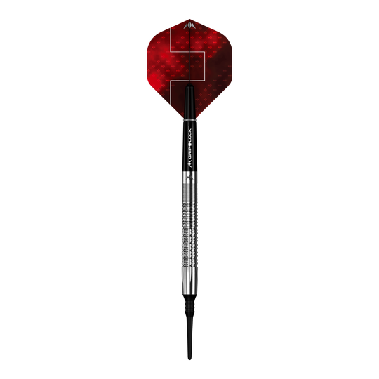 Missie Thomas Junghans Softdarts - 20g Abgebildet sind Mission Thomas Junghans Softdarts mit einem Gewicht von 20 Gramm. Die Darts liegen aufgereiht auf einem hellen Hintergrund.