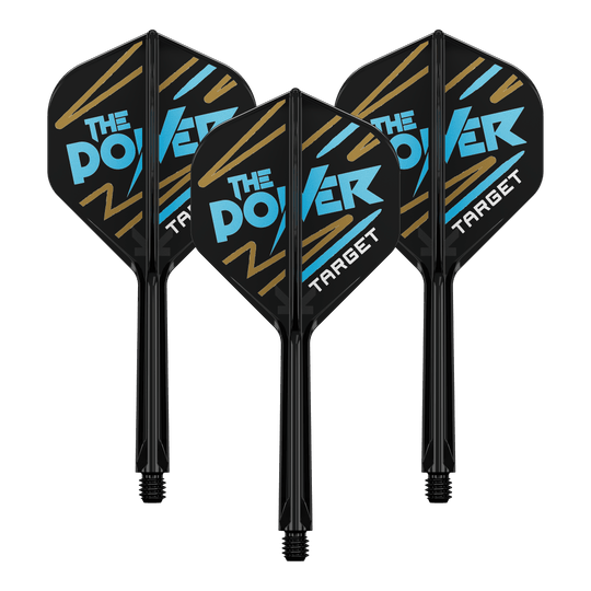 Dieses Bild zeigt eine Packung Target K-Flex Phil Taylor No2 Standard Flights mit einer Länge von 33 mm. Es handelt sich um Zubehör für Dartscheiben oder Dartpfeile.