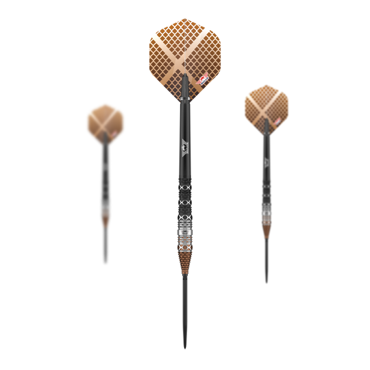 Bulls NL Max Hopp 95% Converteerbare Punten Steeldarts Das Bild zeigt die Bulls NL Max Hopp 95% Convertible Points Steeldarts als Set. Ideal für professionelle Spieler und Sammler.