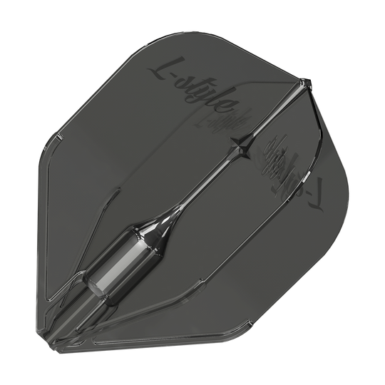 L-Style Fantom L3EZ Flights Transparant Zwart Dies ist ein L-Style Fantom L3EZ Flight in klar-schwarzer Farbe. Das Flight hat eine glatte, transparente Oberfläche mit dem Logo "L-Style" darauf.