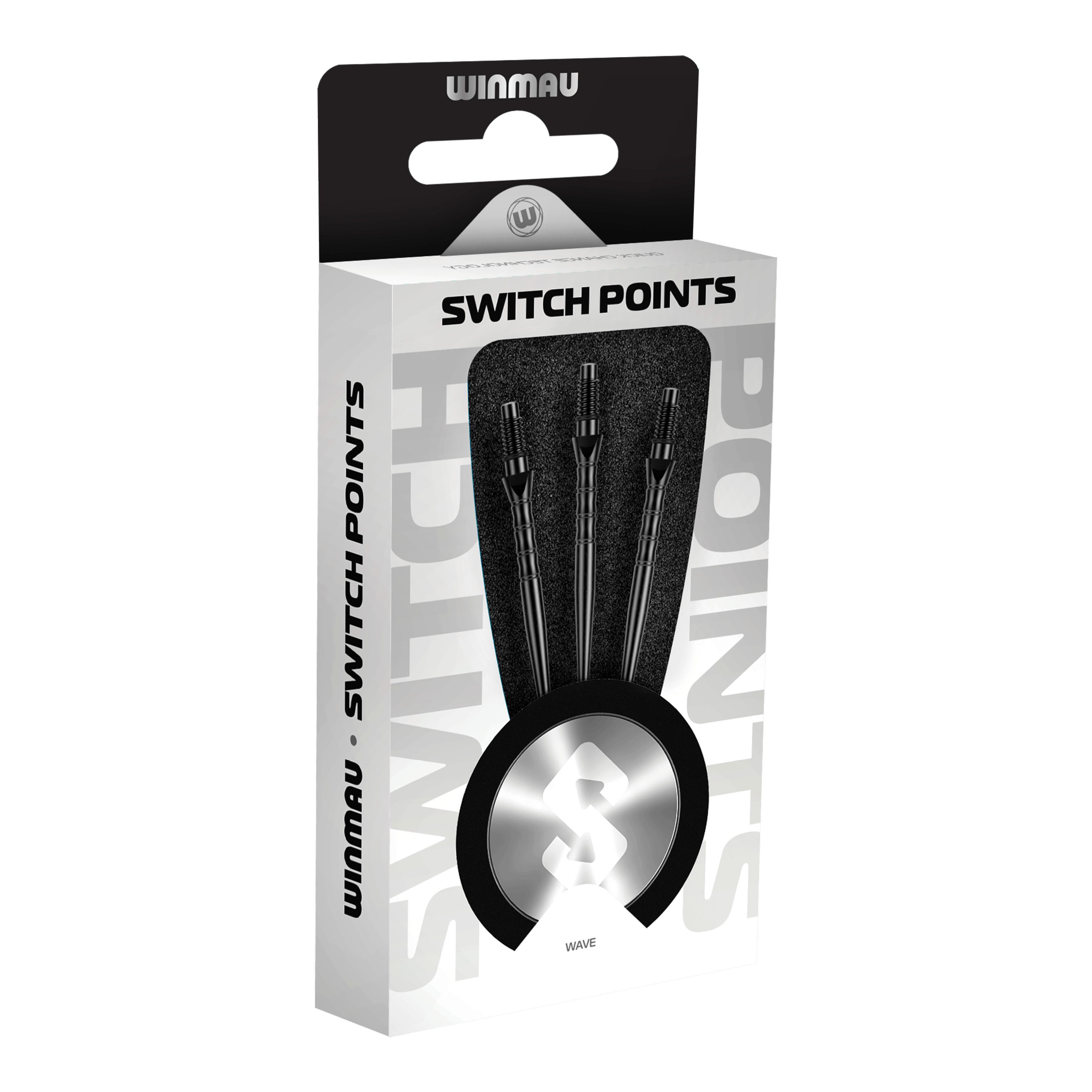 Winmau Switch Point Wave stalen dartpunten - zwart Zu sehen sind die Winmau Switch Point Wave Steeldartspitzen in Schwarz. Diese Steeldartspitzen eignen sich optimal für ein präzises Dartspiel.