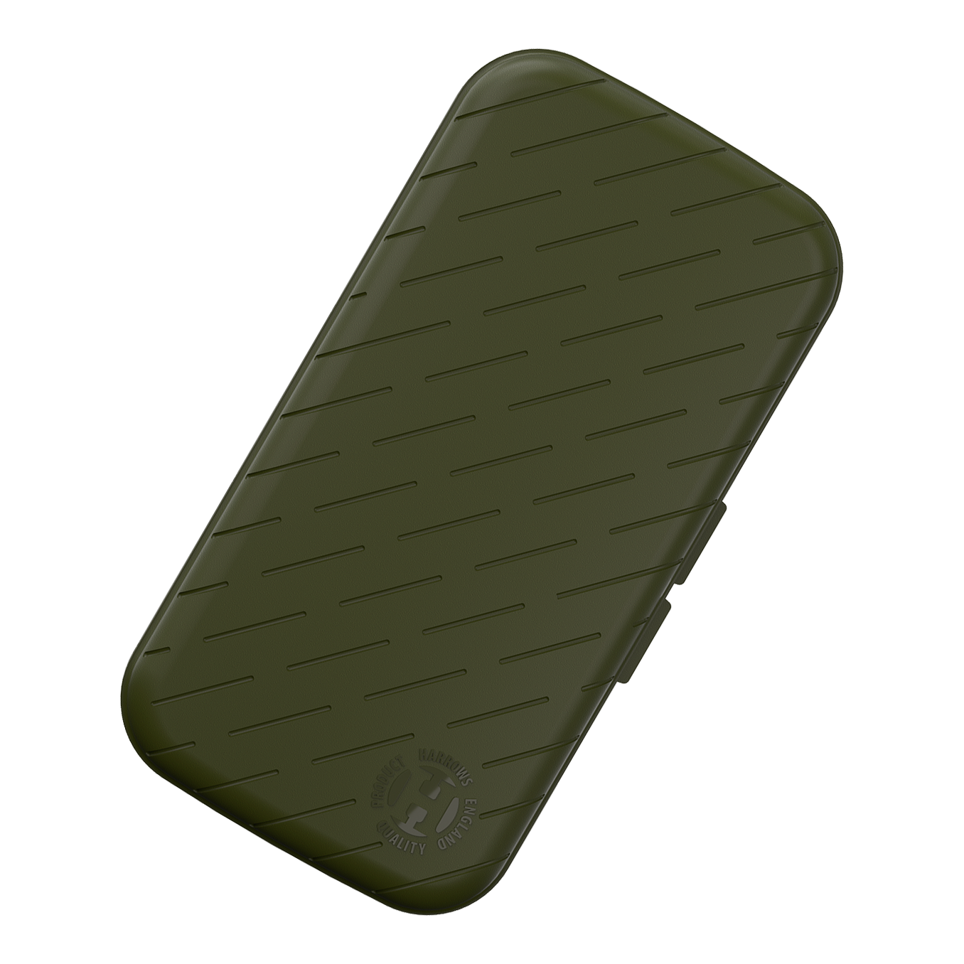 Harrows Slimcase Dart Case Eine Darttasche mit unifarbener Textur wird auf weißem Hintergrund präsentiert. Die Tasche hat eine längliche Form.
